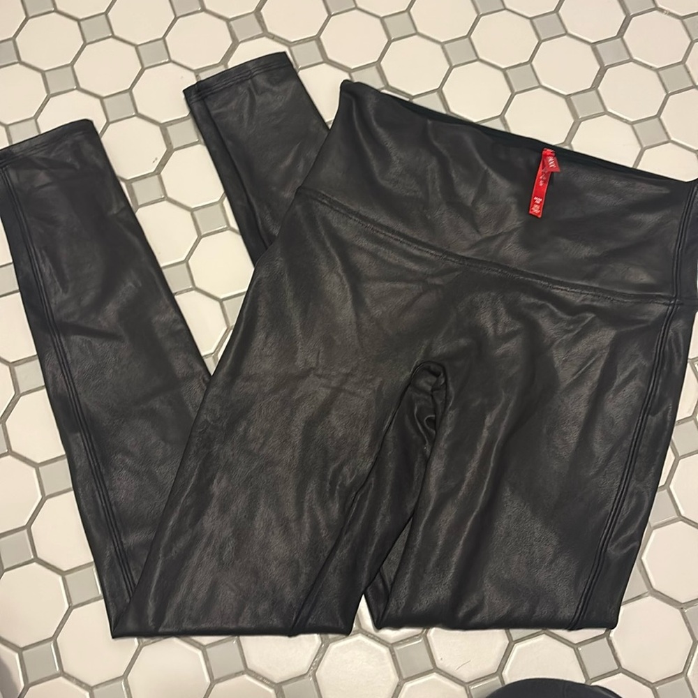 Spanx Faux leather black leggings
